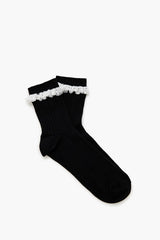Lace-Trim Crew Socks - Forever 21