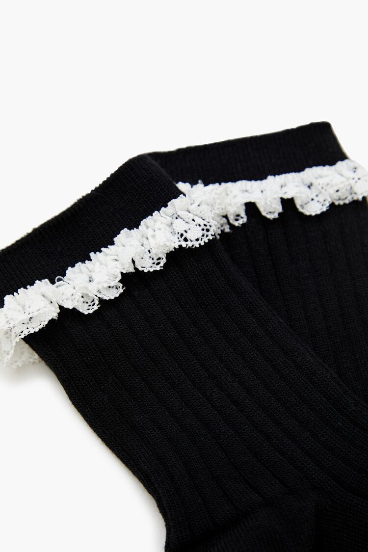 Lace-Trim Crew Socks - Forever 21