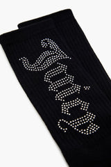 Juicy Couture Rhinestone Crew Socks - Forever 21
