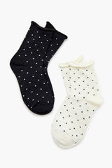 Polka Dot Crew Socks Set - 2 pack - Forever 21