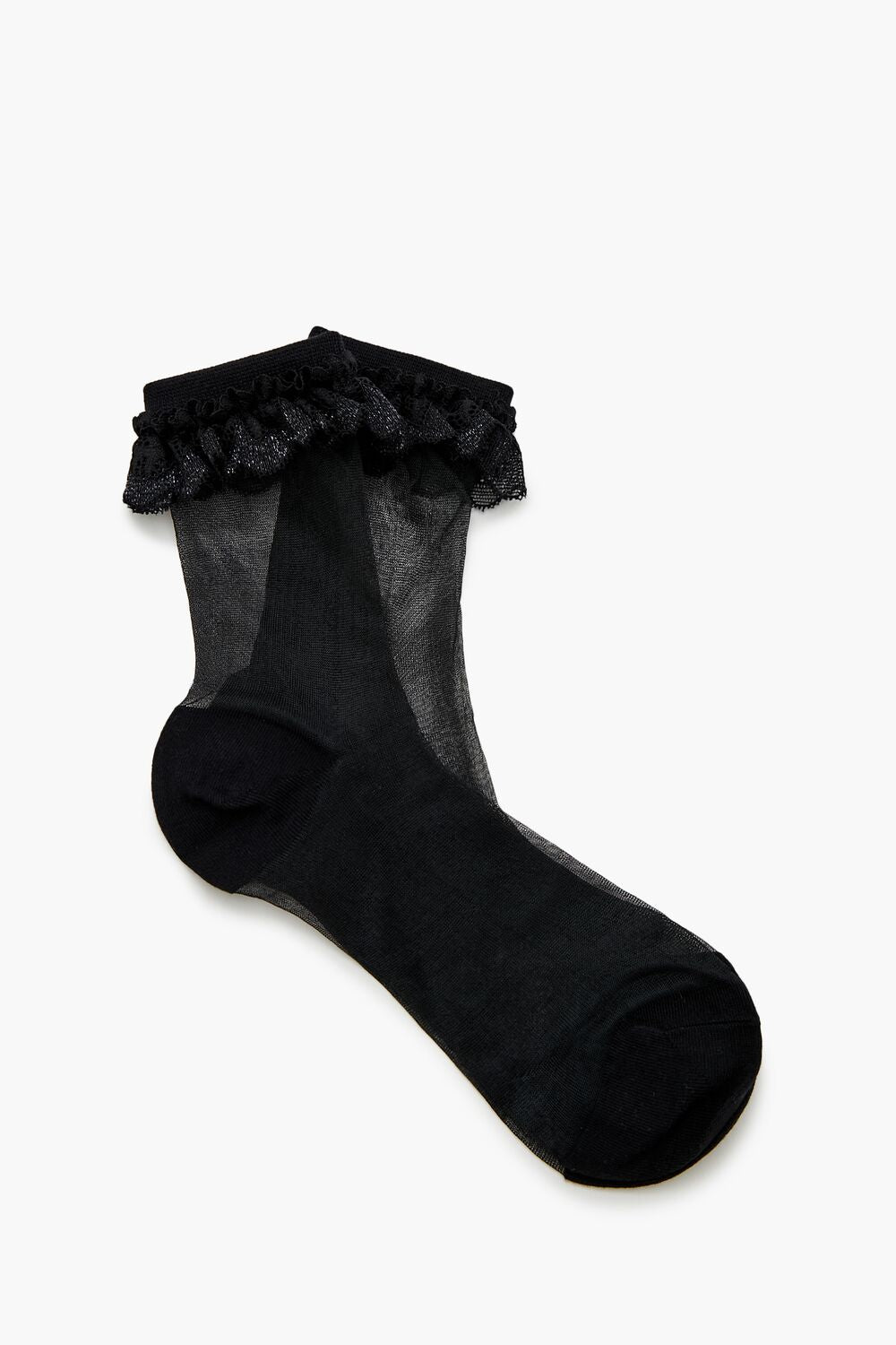 Lace-Trim Mesh Crew Socks - Forever 21