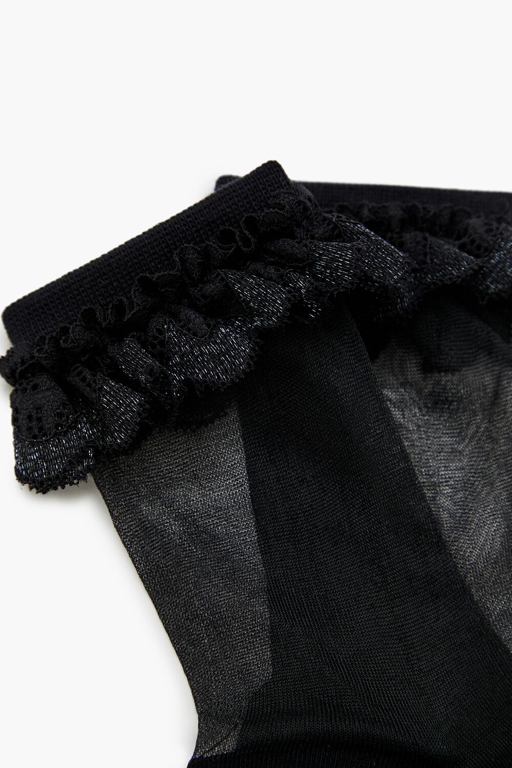 Lace-Trim Mesh Crew Socks - Forever 21