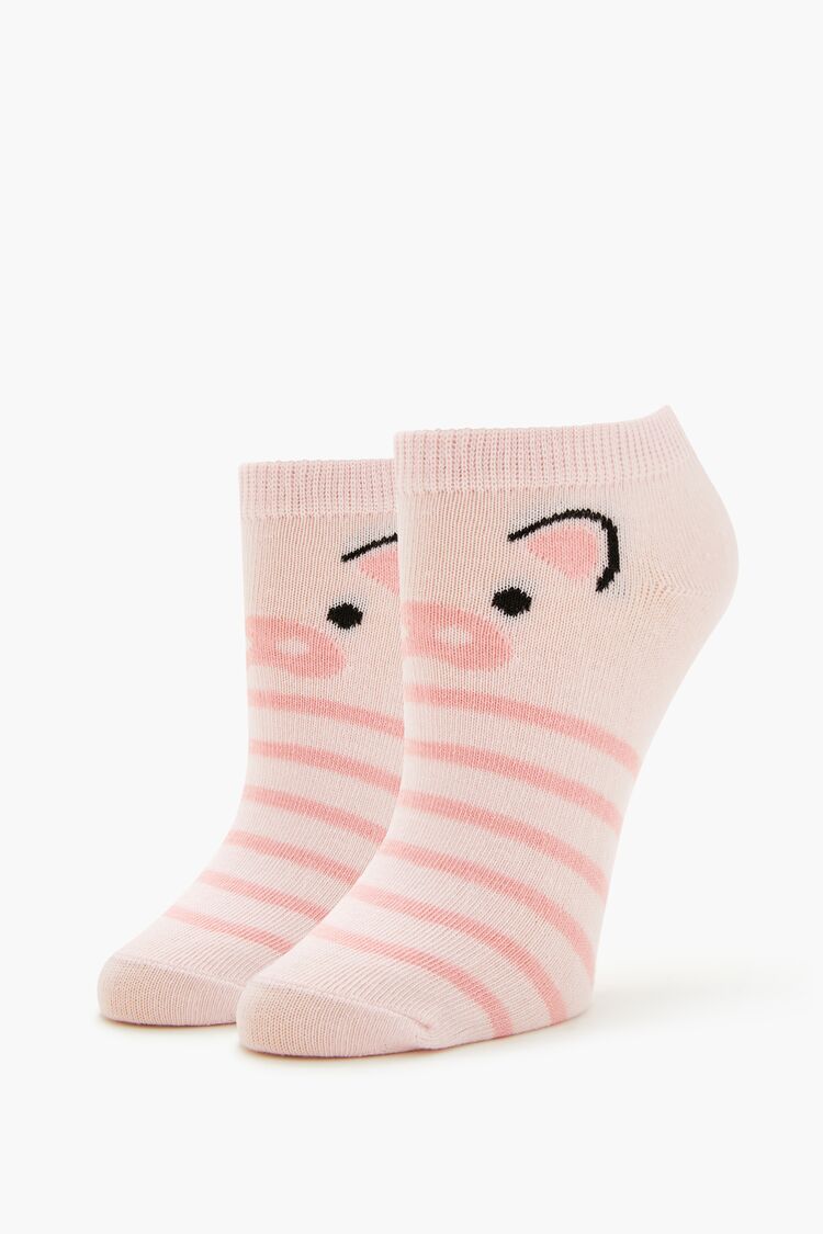 Pig Graphic Ankle Socks - Forever 21