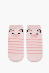Pig Graphic Ankle Socks - Forever 21