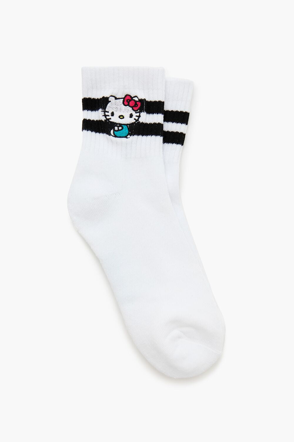 Hello Kitty Varsity-Striped Crew Socks - Forever 21