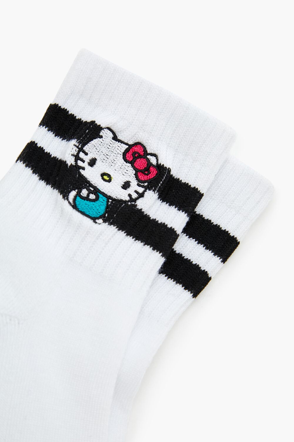 Hello Kitty Varsity-Striped Crew Socks - Forever 21