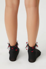 Heart Ruffle Crew Socks - Forever 21