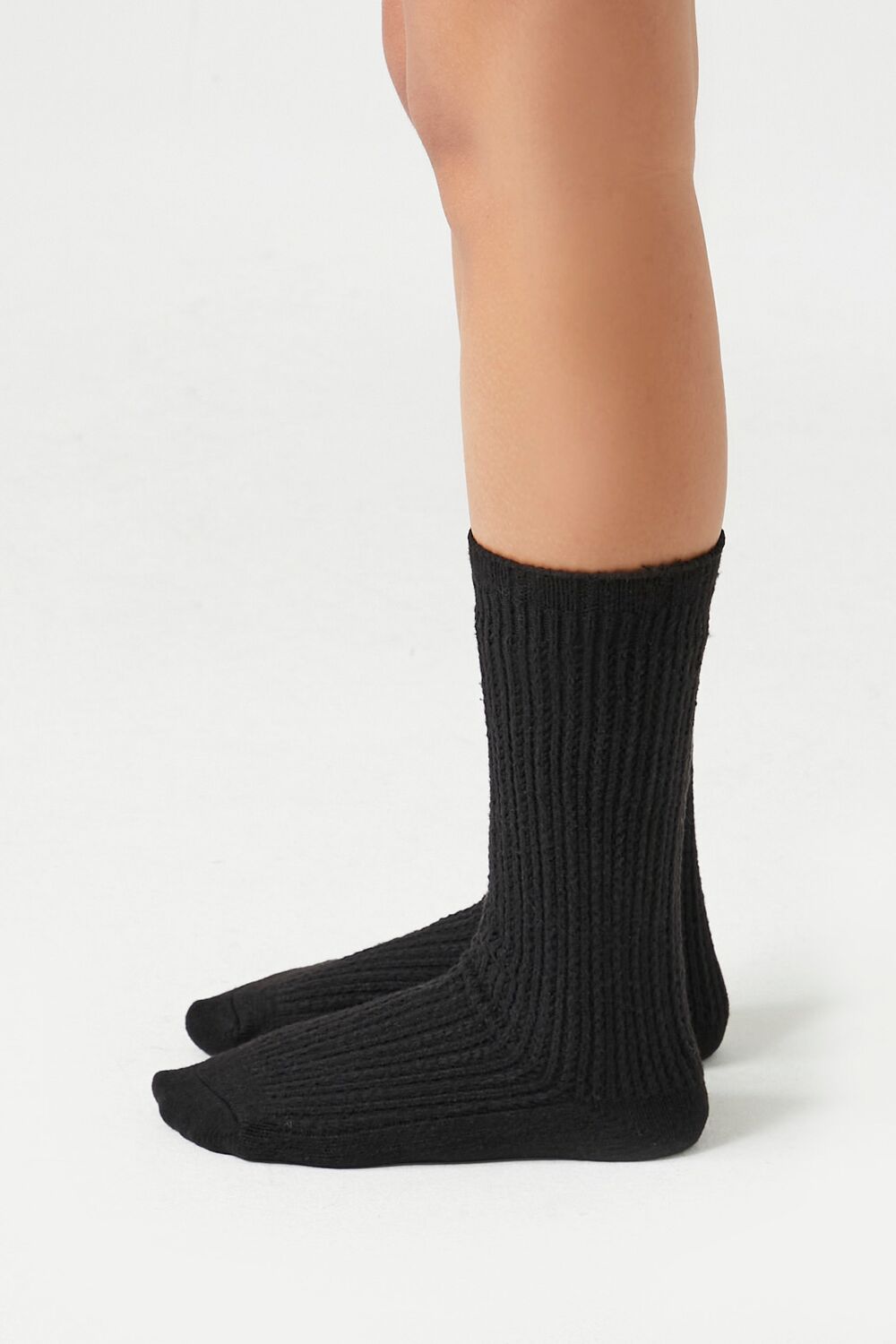 Pointelle Knit Crew Socks - Forever 21