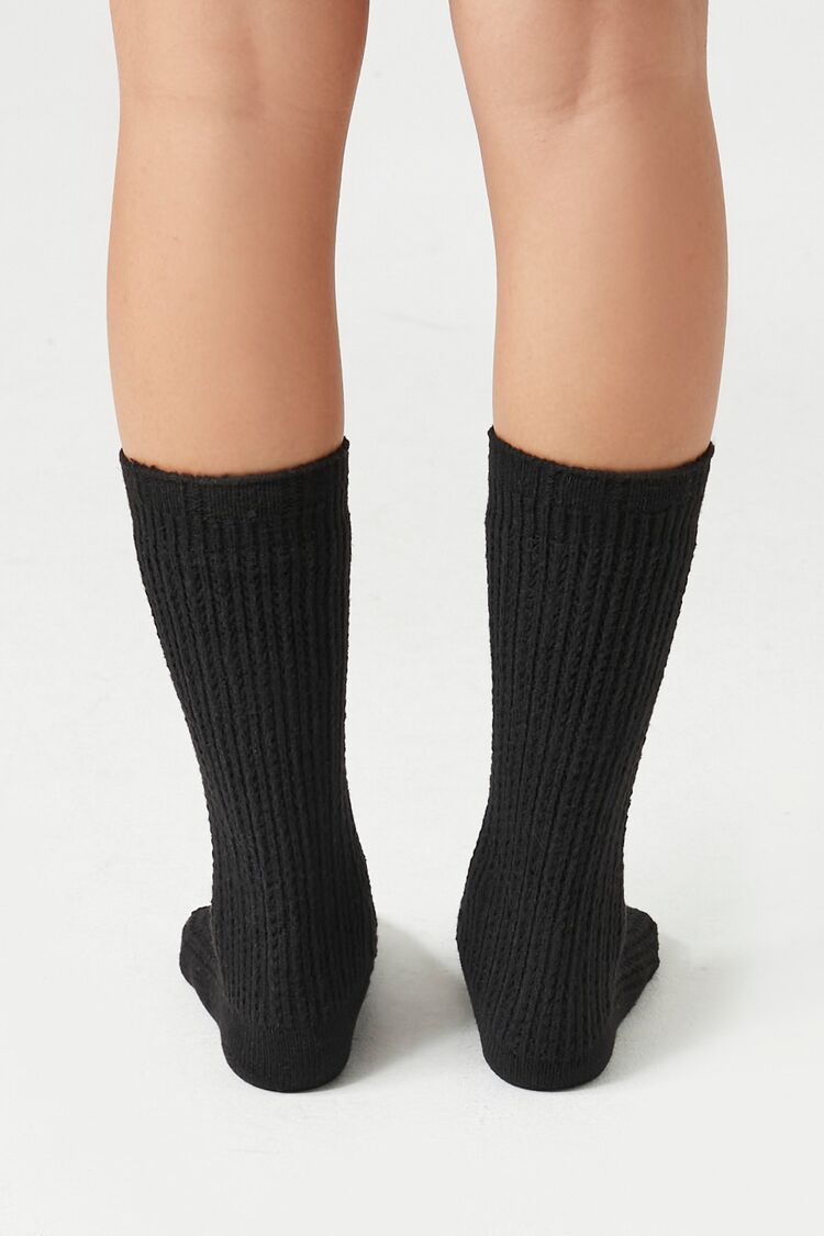 Pointelle Knit Crew Socks - Forever 21