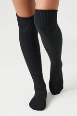 Cable Knit Knee-High Socks - Forever 21