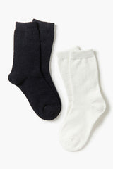 Fuzzy Knit Crew Socks Set - 2 pack - Forever 21