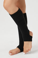 Ribbed Knit Stirrup Leg Warmers - Forever 21