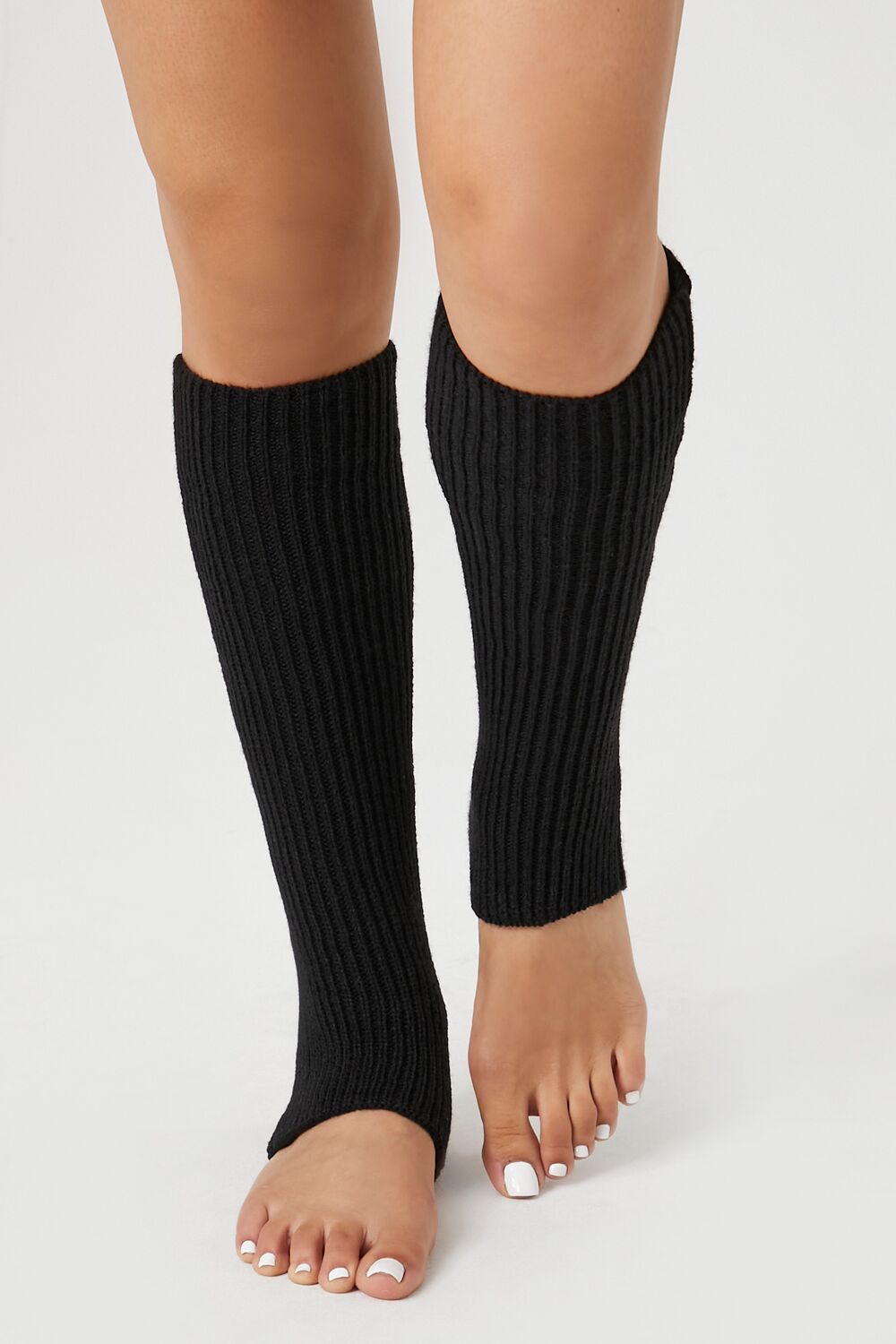 Ribbed Knit Stirrup Leg Warmers - Forever 21