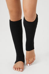 Ribbed Knit Stirrup Leg Warmers - Forever 21