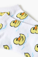 Duck Print Ankle Socks - Forever 21