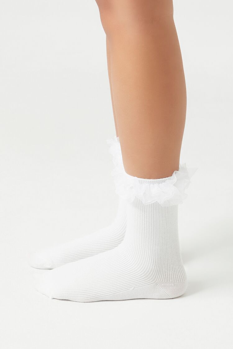 Ruffle-Trim Crew Socks - Forever 21