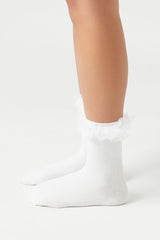 Ruffle-Trim Crew Socks - Forever 21