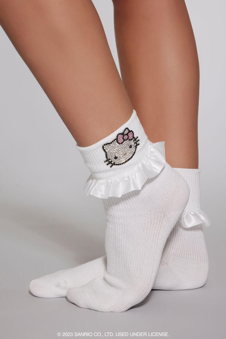 Ruffle Hello Kitty Crew Socks - Forever 21