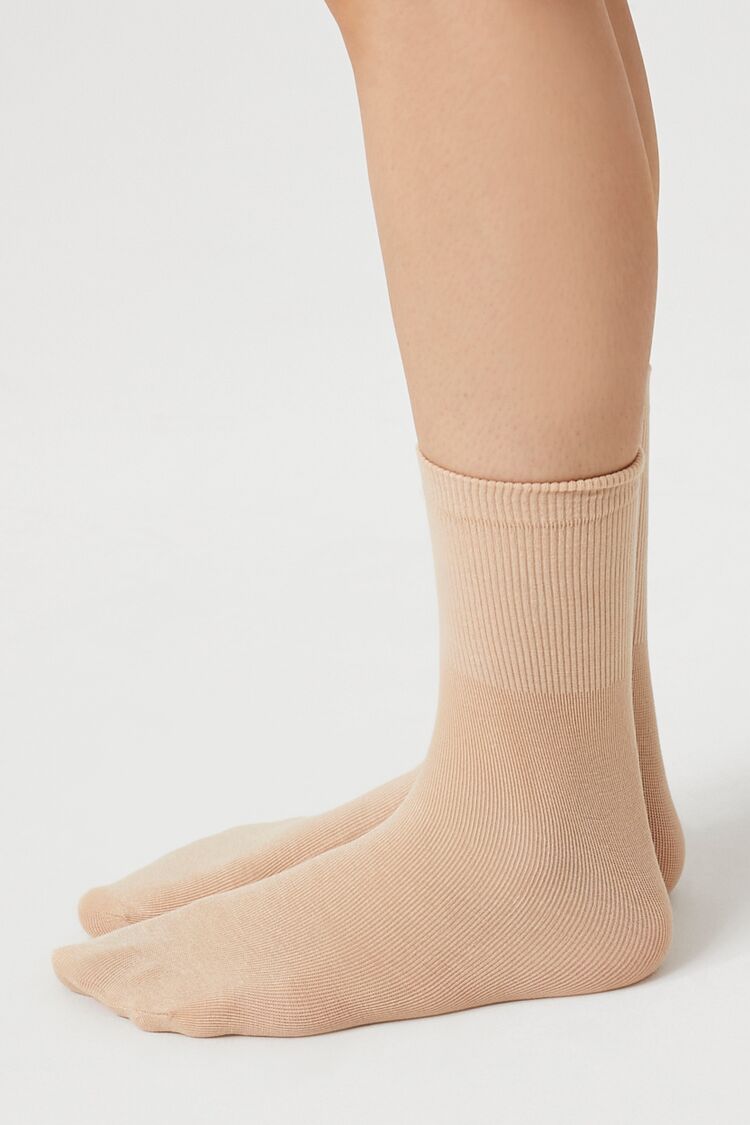 Ribbed-Trim Crew Socks - Forever 21