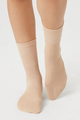 Ribbed-Trim Crew Socks - Forever 21