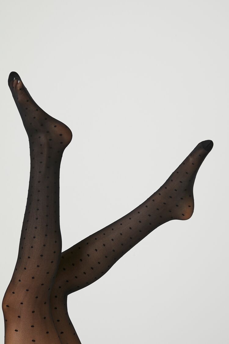 Sheer Polka Dot Tights - Forever 21