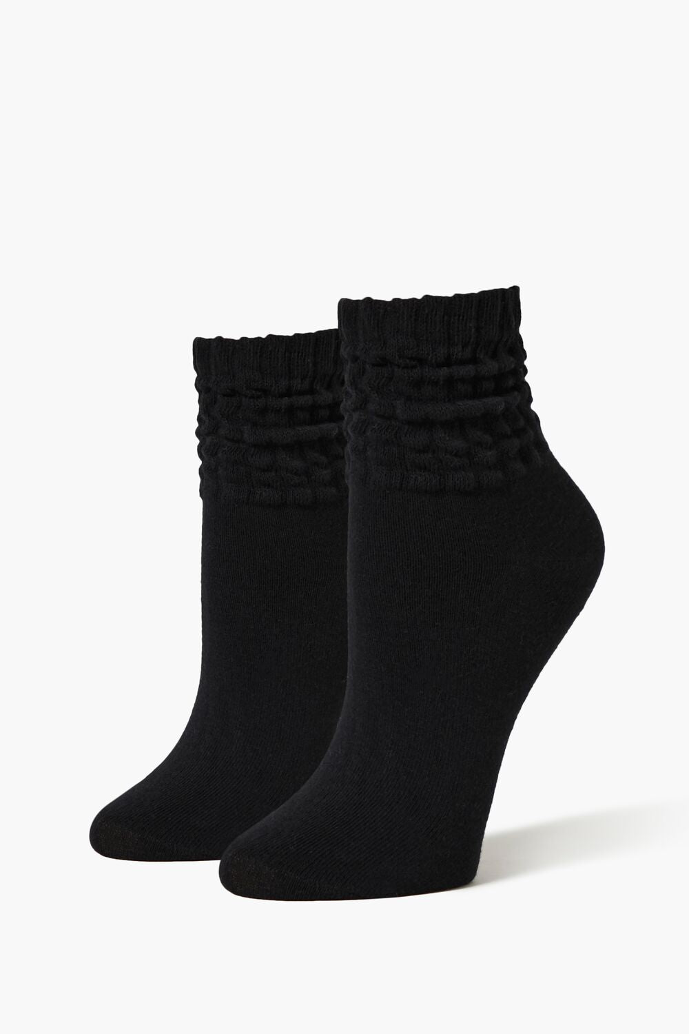 Crinkle Ribbed Knit Crew Socks - Forever 21