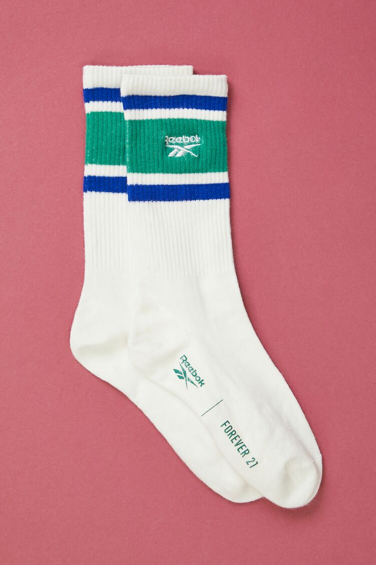 Reebok Varsity-Striped Crew Socks - Forever 21