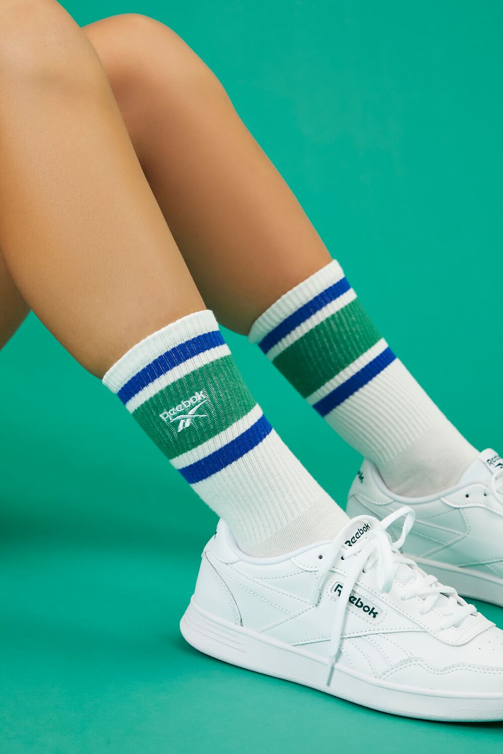 Reebok Varsity-Striped Crew Socks - Forever 21