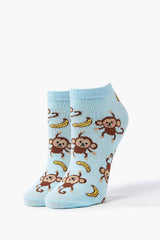 Monkey Print Ankle Socks - Forever 21