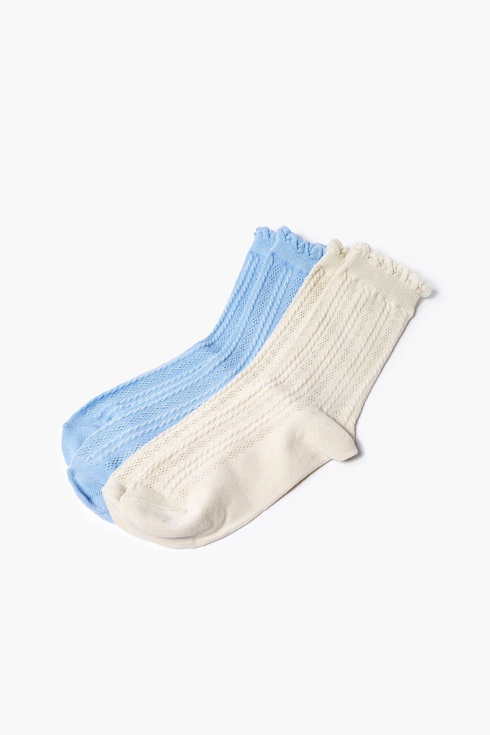 Scalloped Crew Sock Set - Forever 21